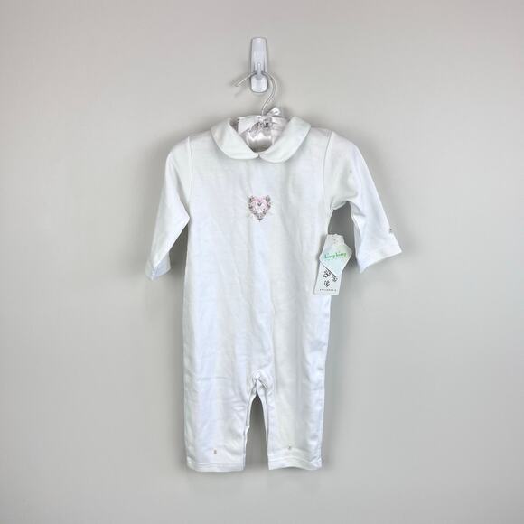 Kissy Kissy Premier Hand Embroidered Les Fleurs Playsuit 6-9 Months NWT - Picture 1 of 9